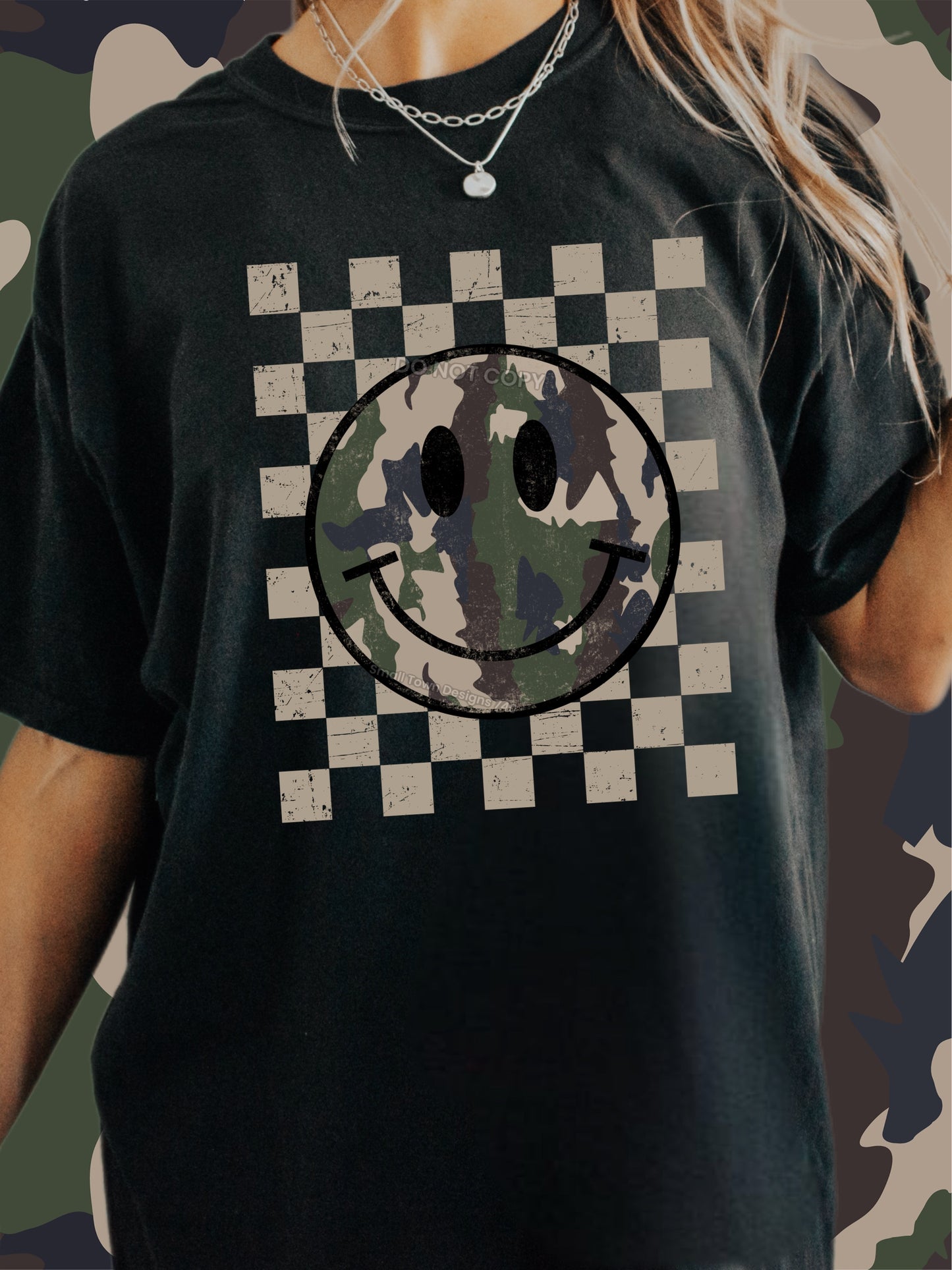 Camo Smiley DTF Transfer
