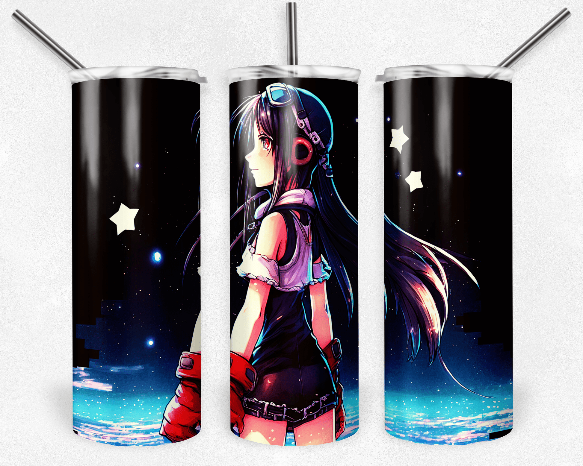 Anime Space Girl 20oz Sublimation Tumbler Wrap - Daydream Design Store - Physical