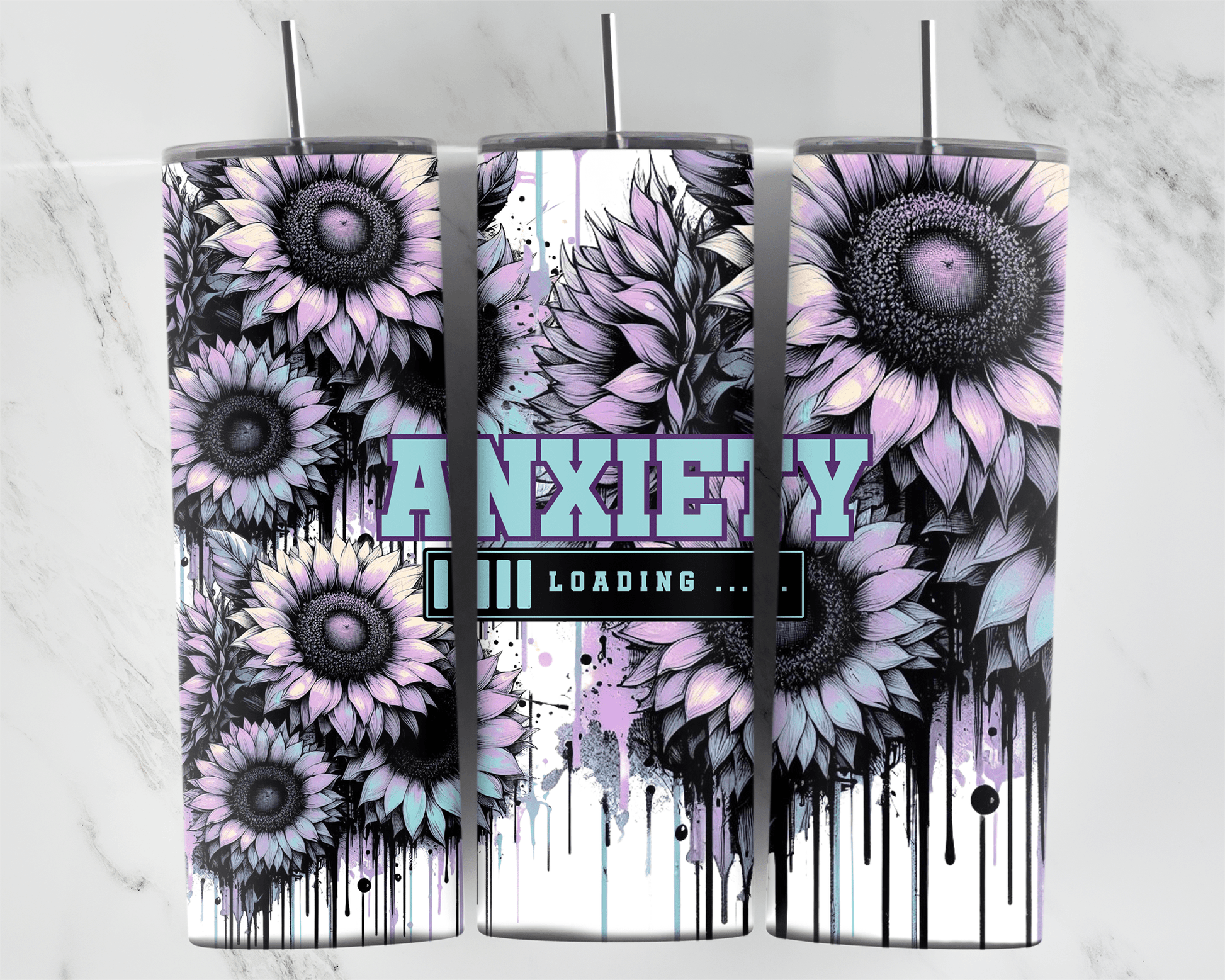 Anxiety Loading 20oz Sublimation Tumbler Wrap - Daydream Design Store - Physical