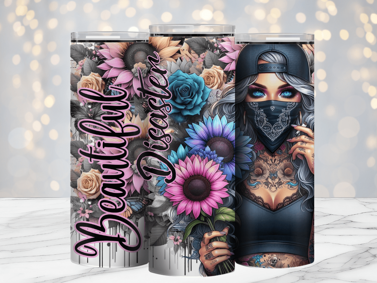 Beautiful Disaster 20oz Sublimation Tumbler Wrap - Daydream Design Store - Physical