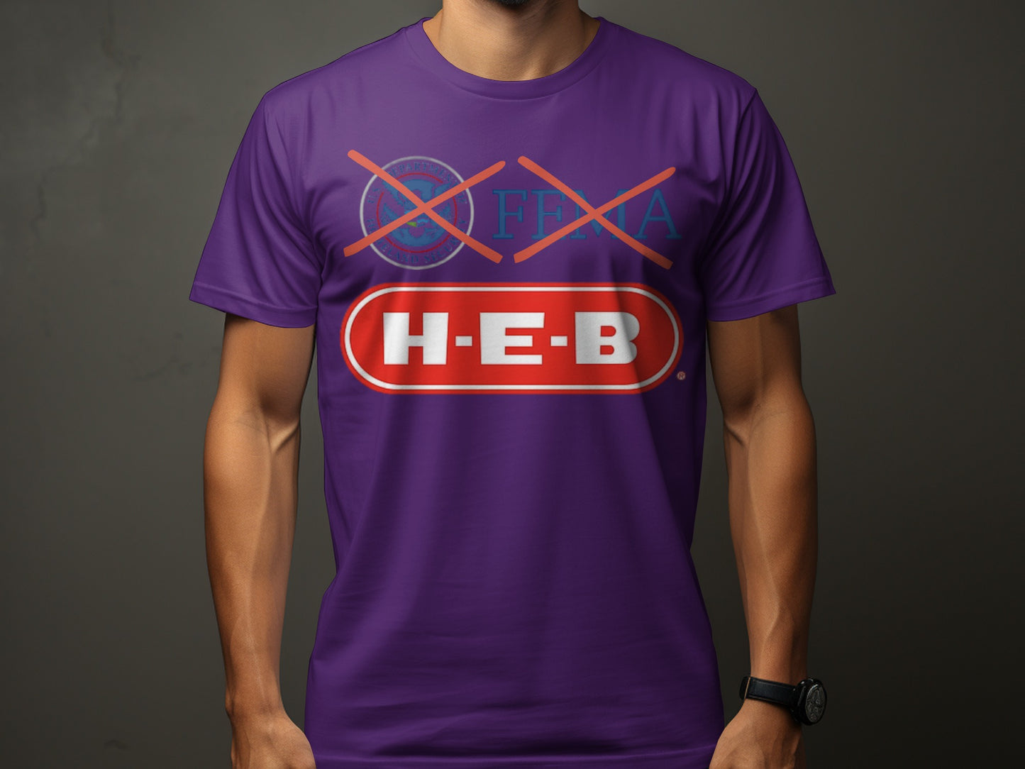 Bold Purple HEB Logo T-Shirt Statement Product