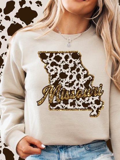 Cow Print States DTF Transfer - Daydream Design Store - Physical