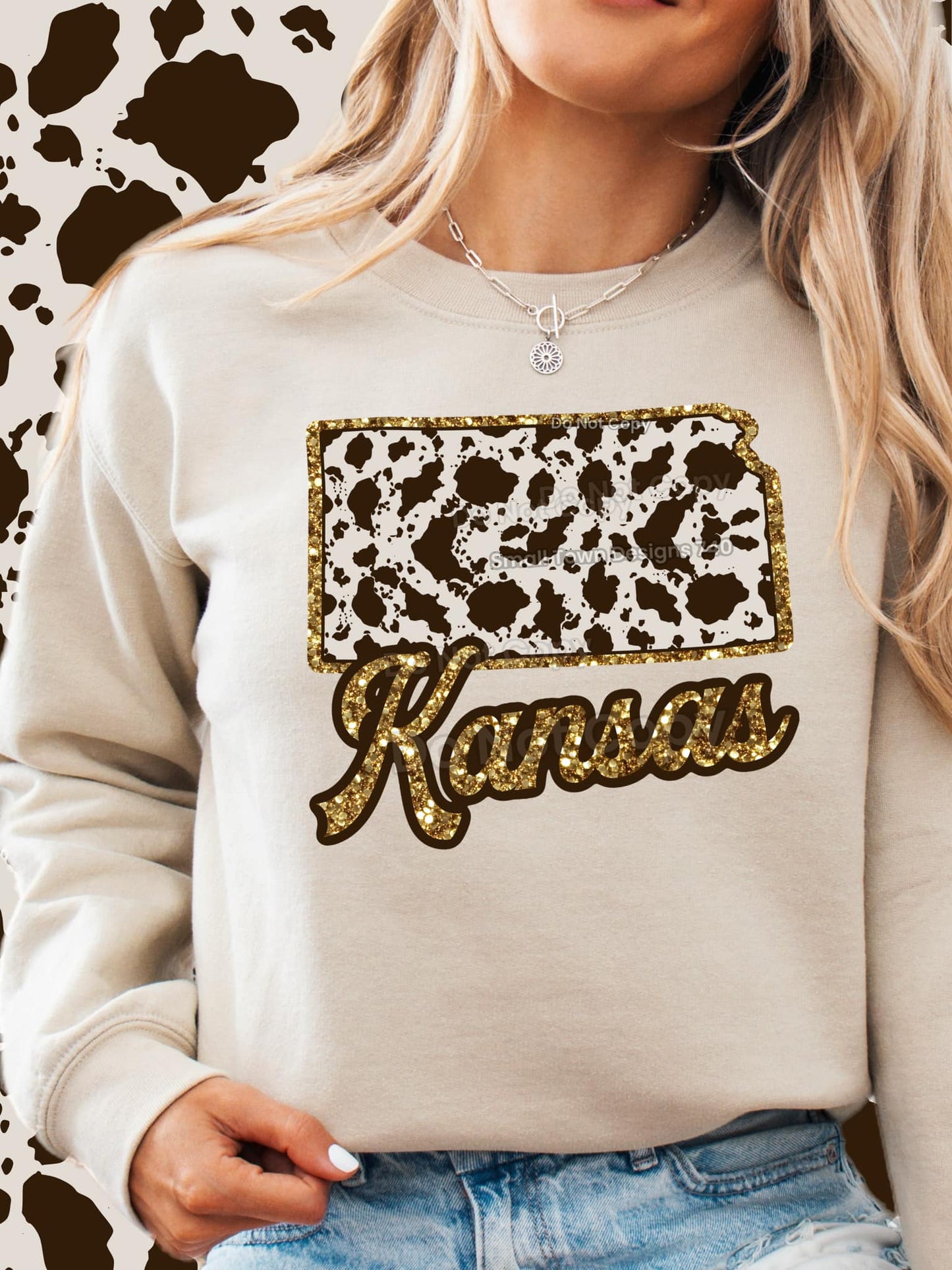 Cow Print States DTF Transfer - Daydream Design Store - Physical