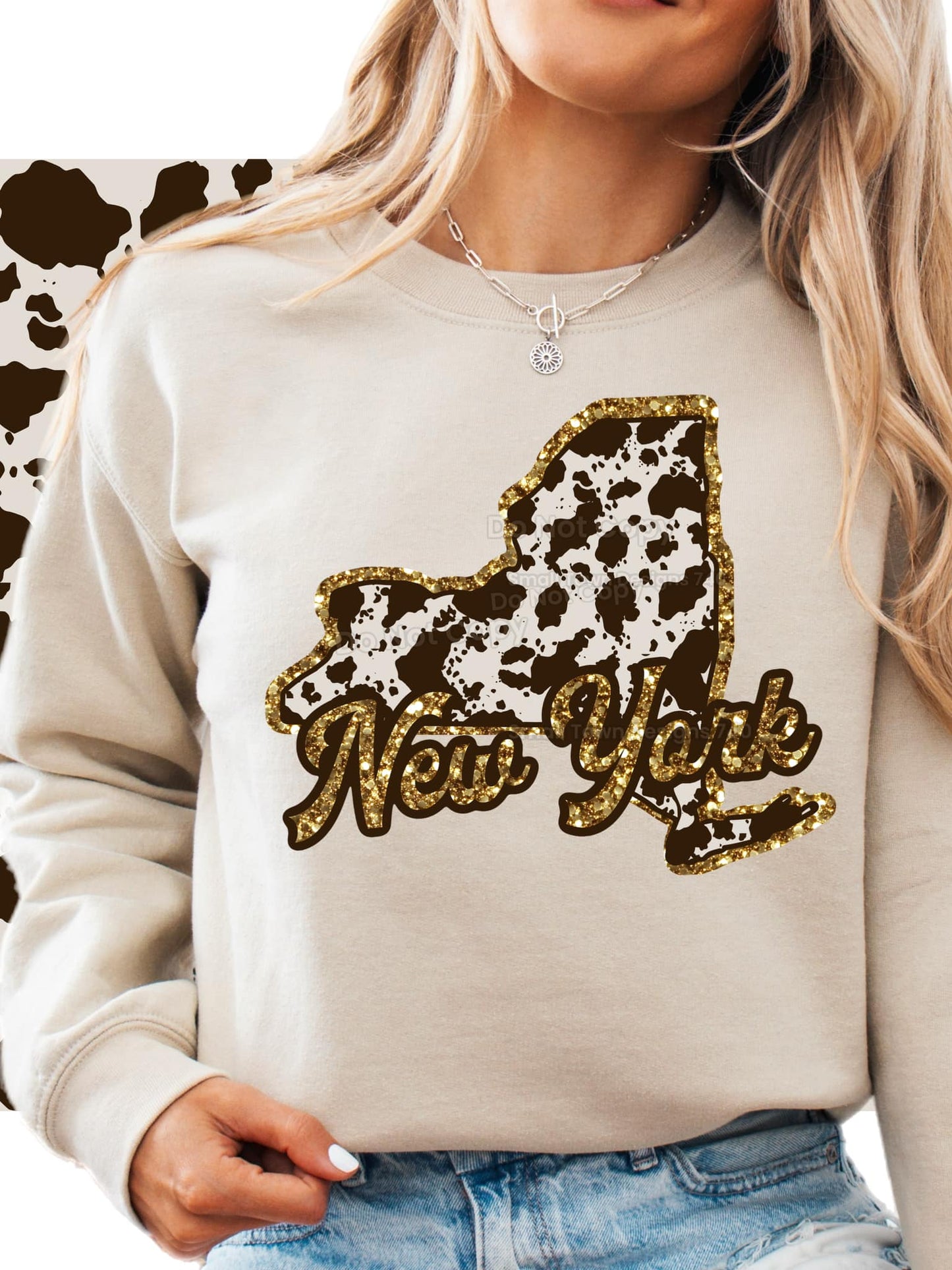 Cow Print States DTF Transfer - Daydream Design Store - Physical