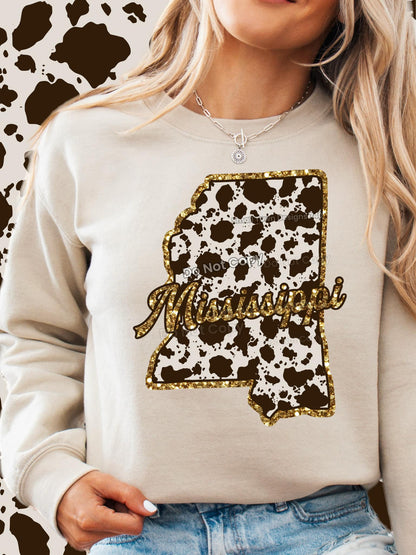 Cow Print States DTF Transfer - Daydream Design Store - Physical