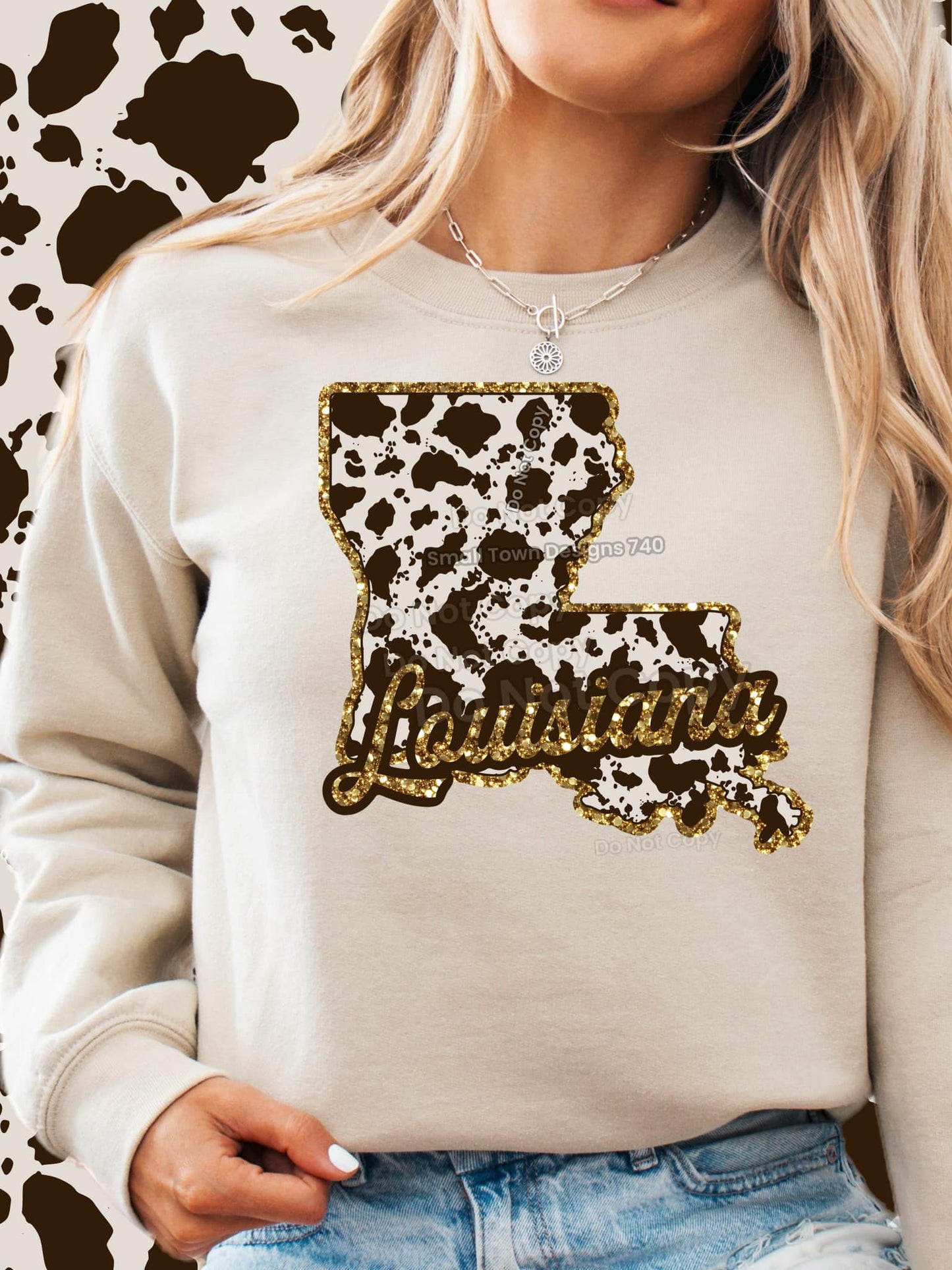 Cow Print States DTF Transfer - Daydream Design Store - Physical