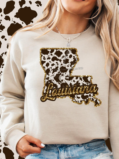 Cow Print States DTF Transfer - Daydream Design Store - Physical