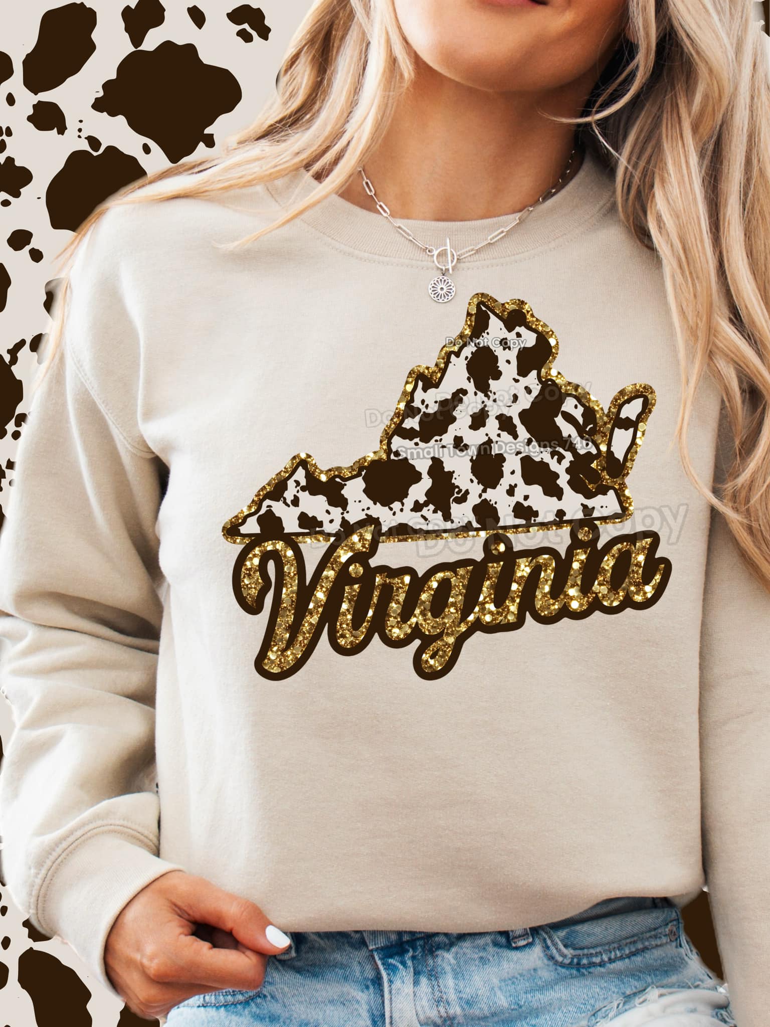 Cow Print States DTF Transfer - Daydream Design Store - Physical