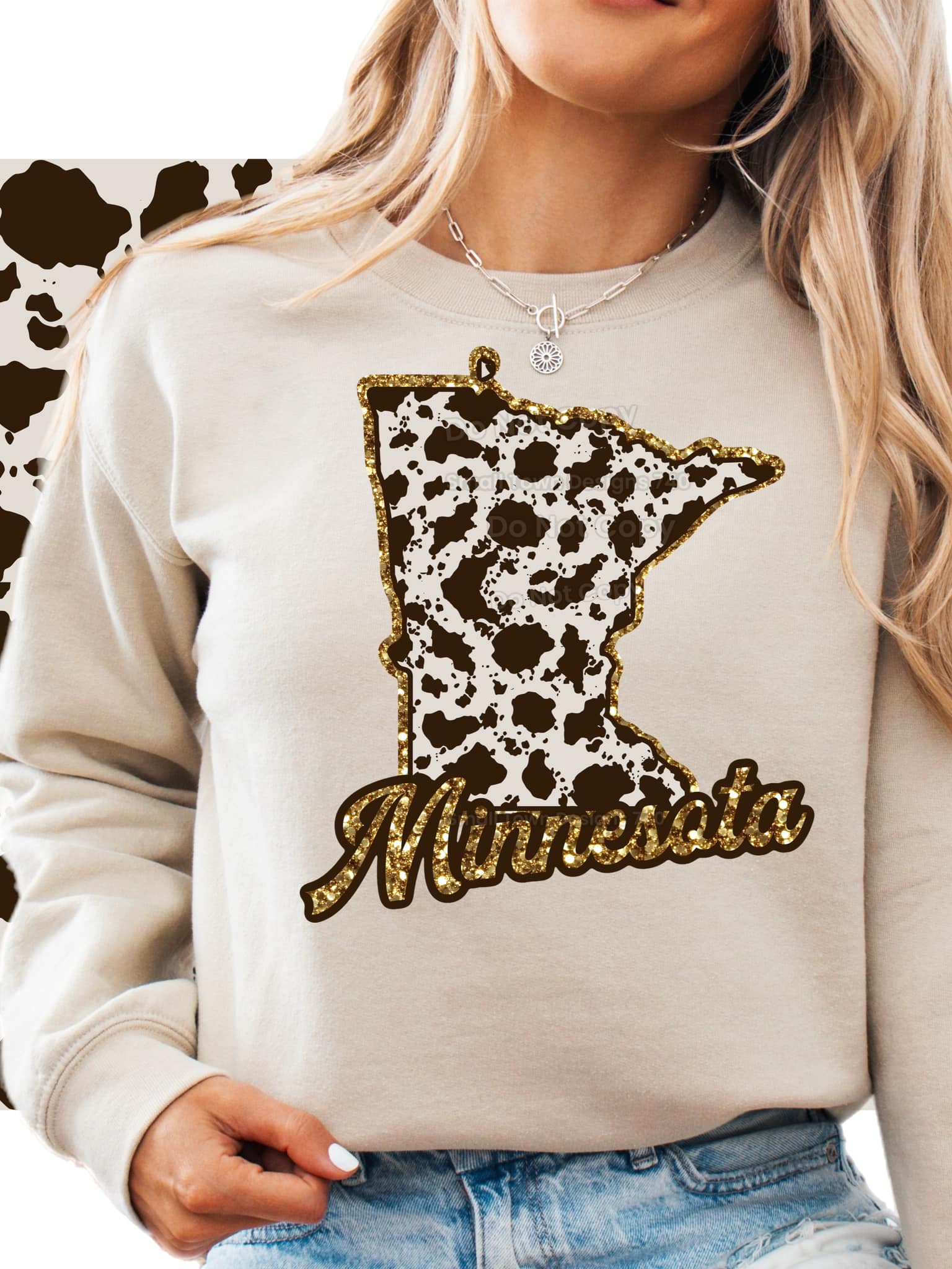 Cow Print States DTF Transfer - Daydream Design Store - Physical