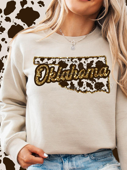 Cow Print States DTF Transfer - Daydream Design Store - Physical