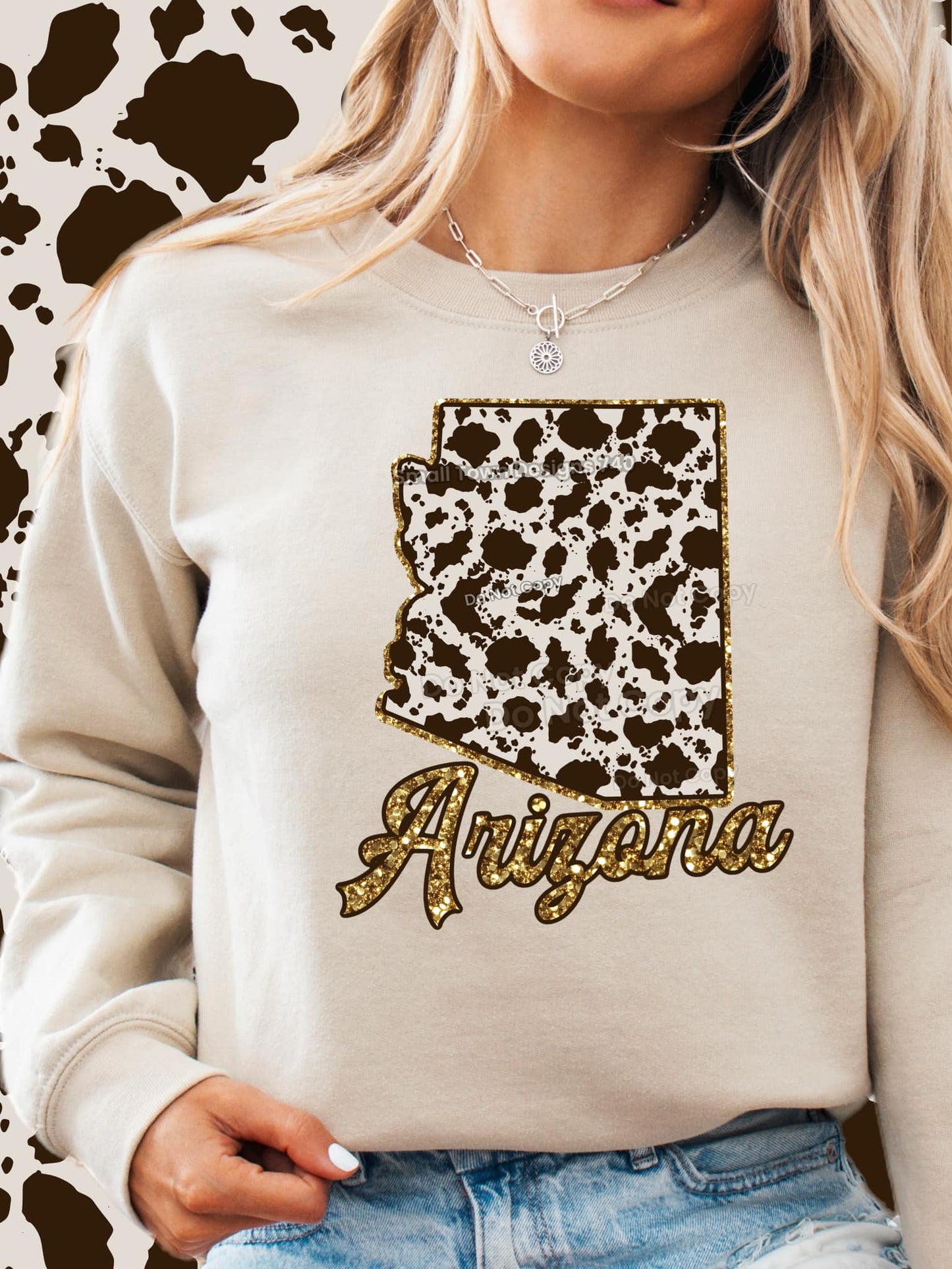 Cow Print States DTF Transfer - Daydream Design Store - Physical