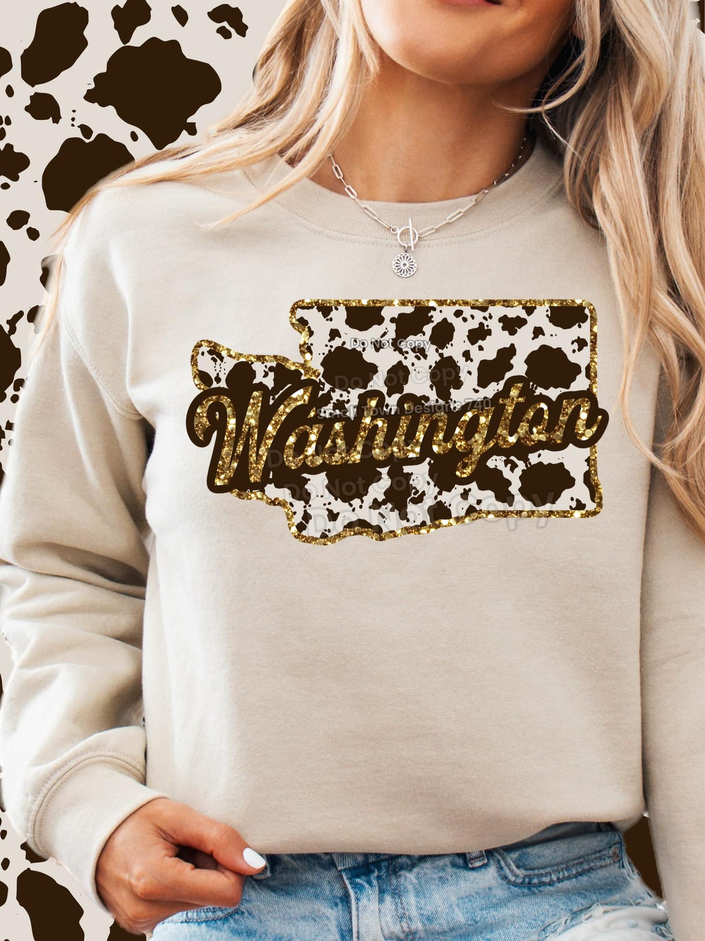 Cow Print States DTF Transfer - Daydream Design Store - Physical