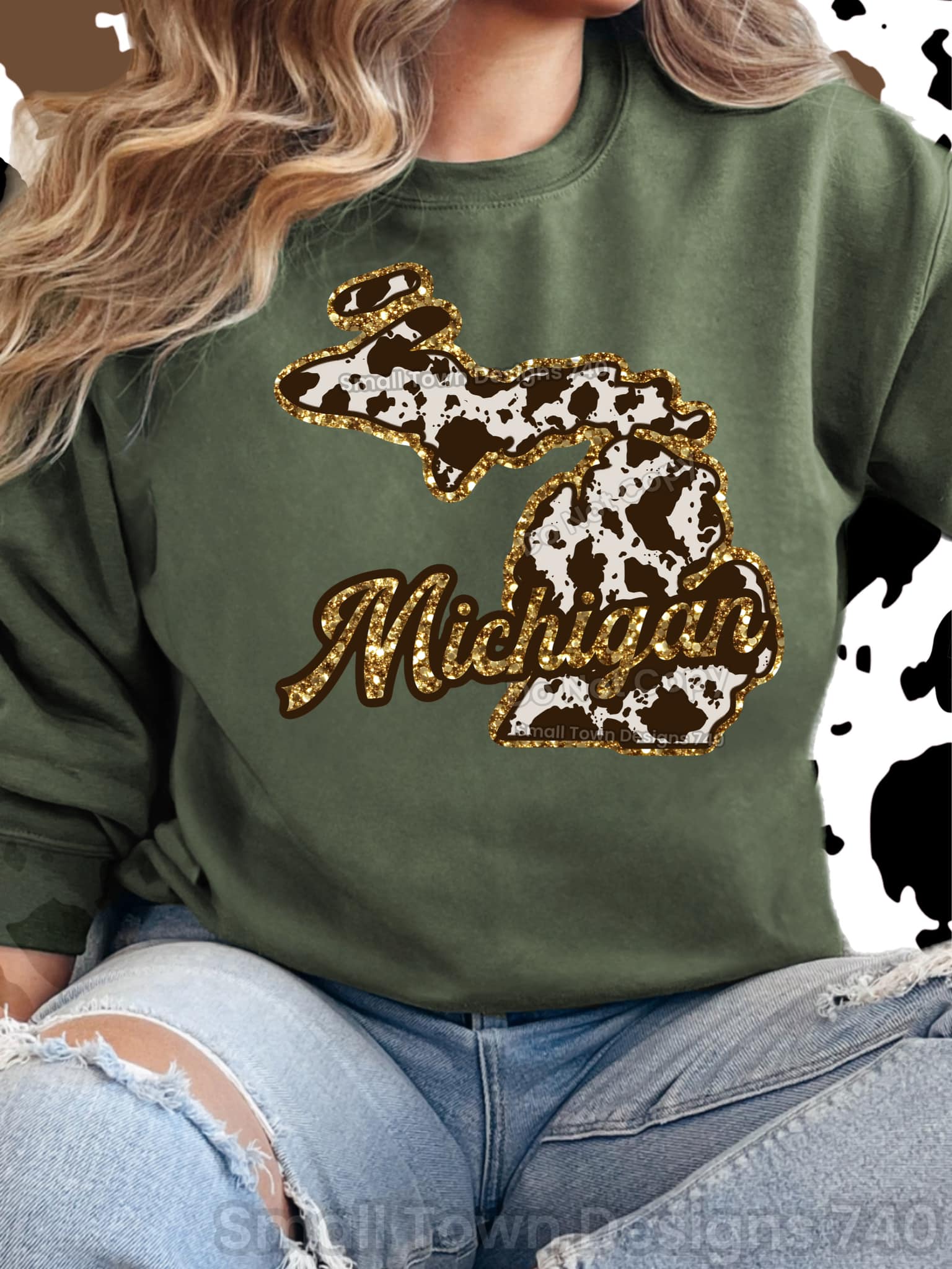 Cow Print States DTF Transfer - Daydream Design Store - Physical