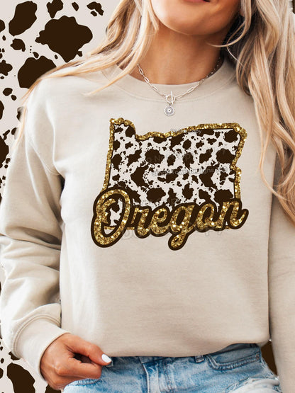 Cow Print States DTF Transfer - Daydream Design Store - Physical