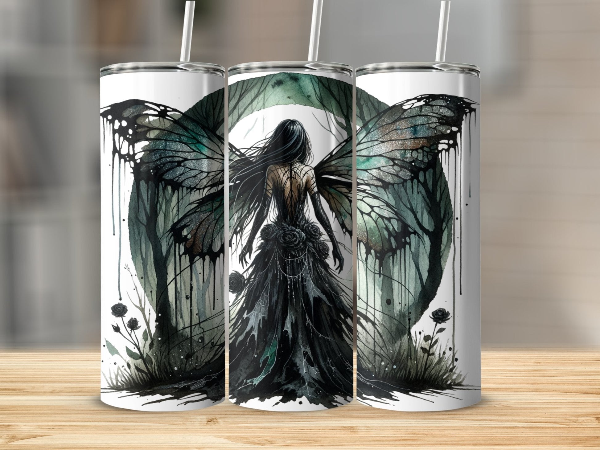 Dark Fairy 20oz Sublimation Tumbler Wrap - Daydream Design Store - Physical