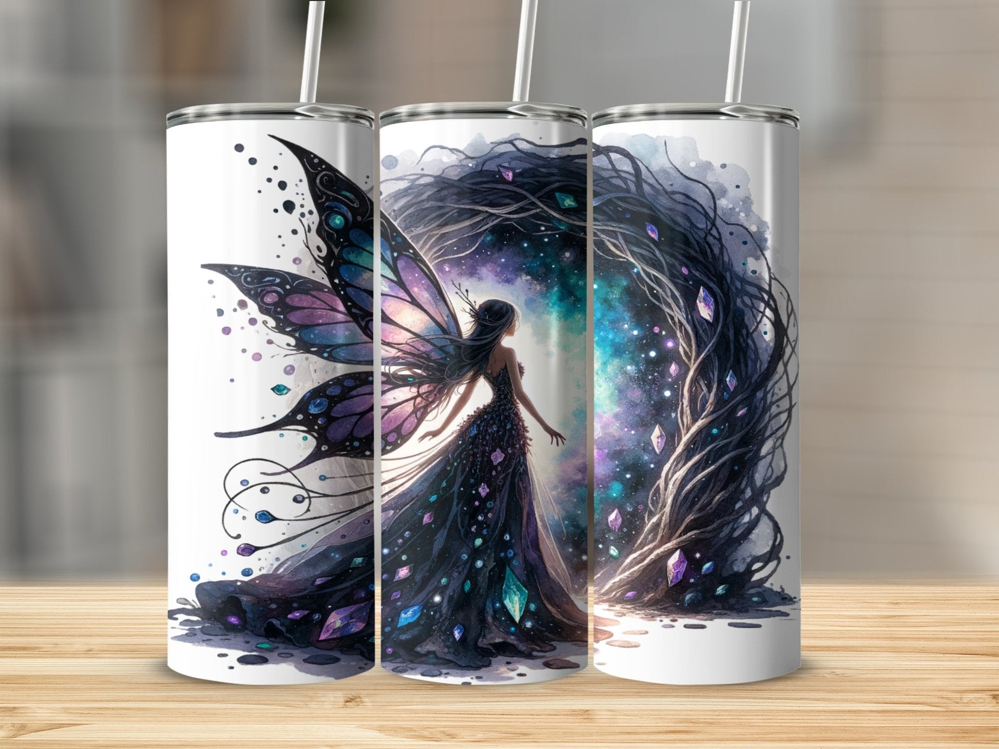 Dark Fairy 20oz Sublimation Tumbler Wrap - Daydream Design Store - Physical