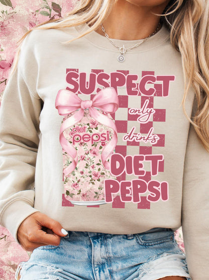 Suspect Trend Pink Coquette Bow Soda Sweater - Sand