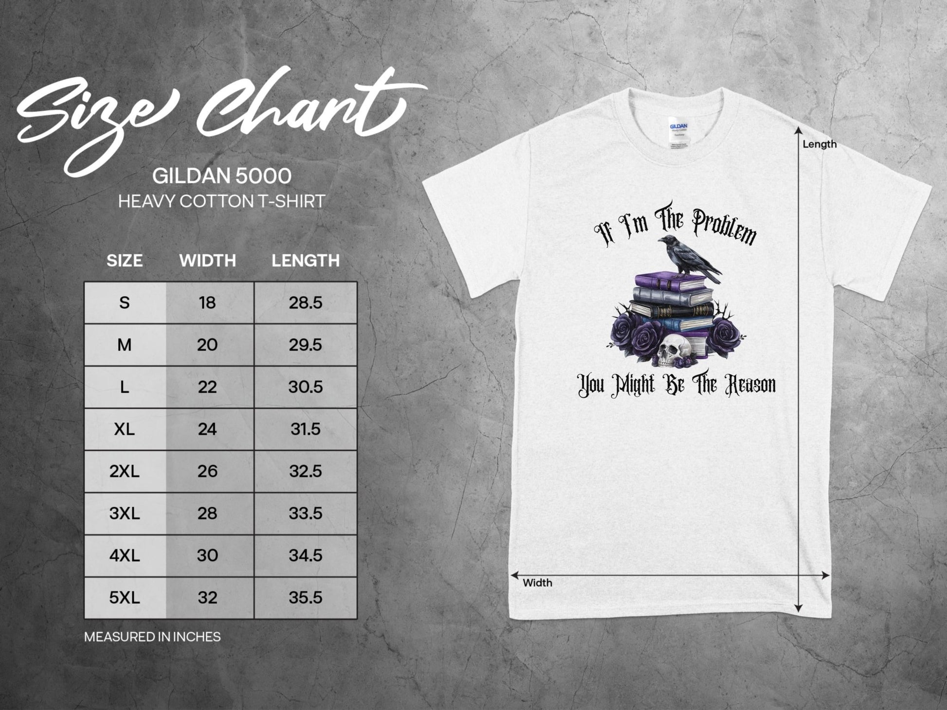 Graphic T-shirt - Gothic Bookish - Daydream Design Store - Physical Item