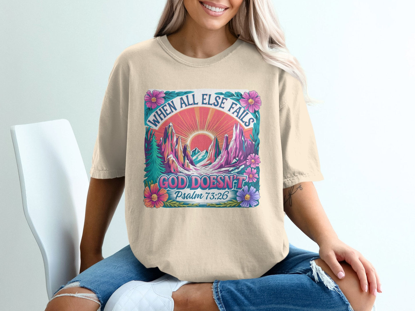 Graphic T-shirt - When All Else Fails God Doesnt - Daydream Design Store - Physical Item