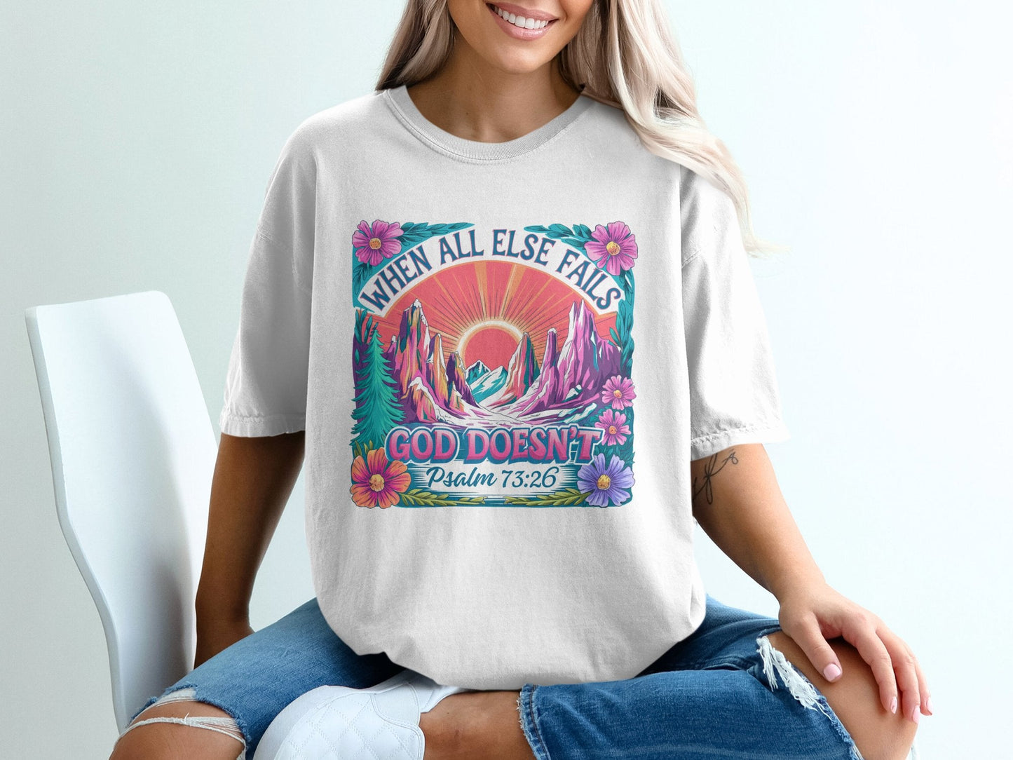 Graphic T-shirt - When All Else Fails God Doesnt - Daydream Design Store - Physical Item