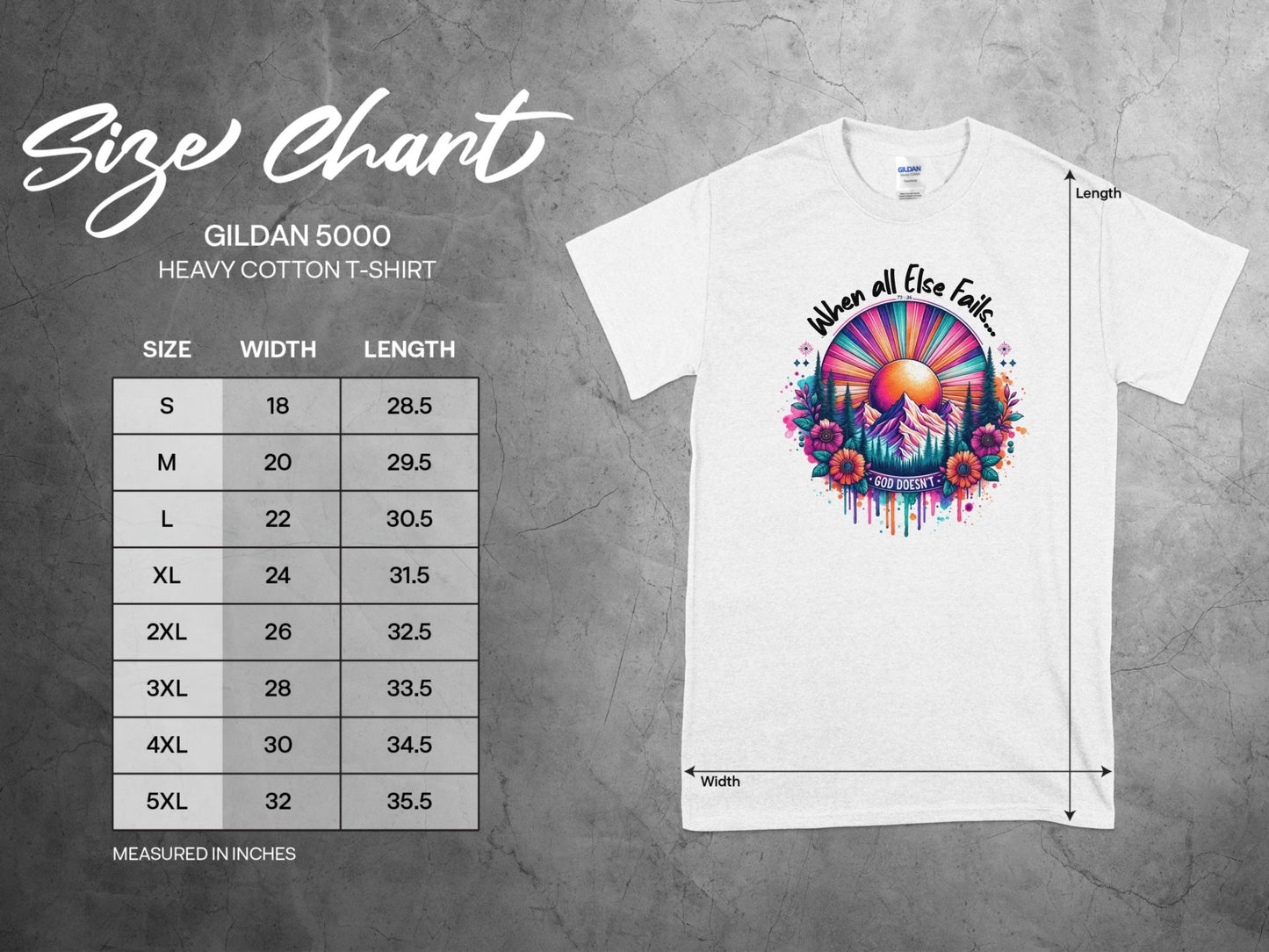 Graphic T-Shirt - Where All Else Fails God Doesn't - Daydream Design Store - Physical Item