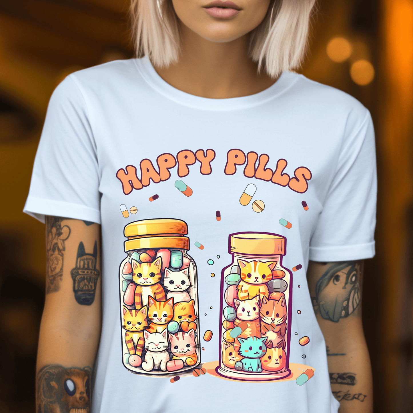 Happy Pills Cat DTF Transfer - Daydream Design Store - Physical