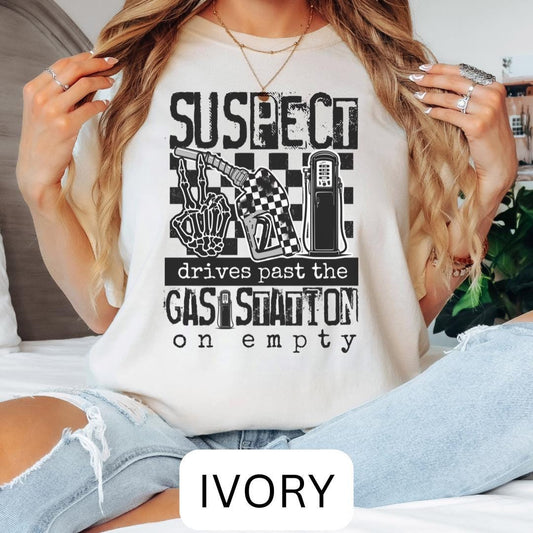 Suspect Drives Past Gas Station Oversized T-Shirt