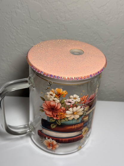 Just a Girl Book Lover 17oz Glass Can Mug