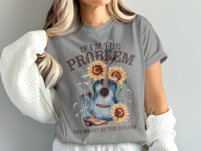 Might Be The Problem Oversized Floral T-shirt
