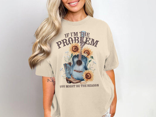 Might Be The Problem Oversized Floral T-shirt