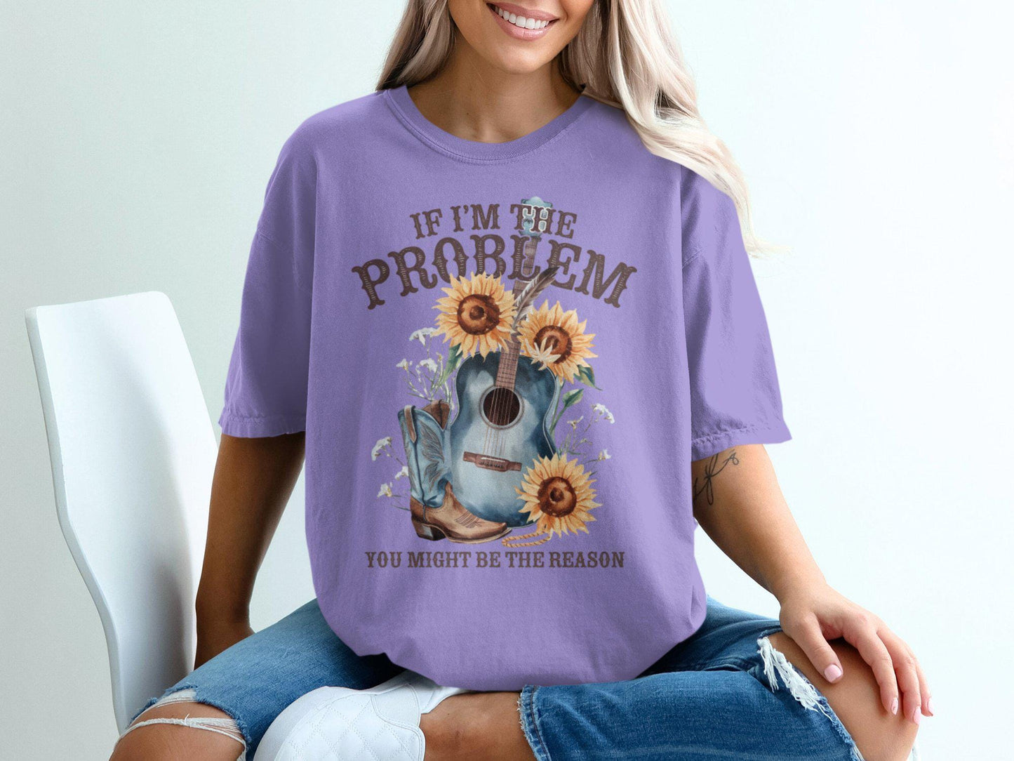 Might Be The Problem Oversized Floral T-shirt