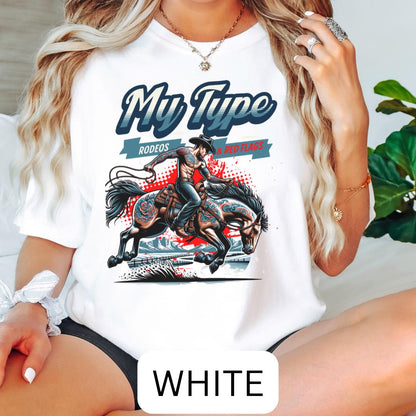 My Type Red Flags Rodeo Tattoo Funny Tee