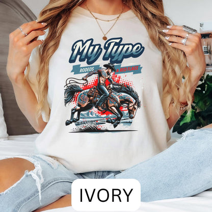 My Type Red Flags Rodeo Tattoo Funny Tee