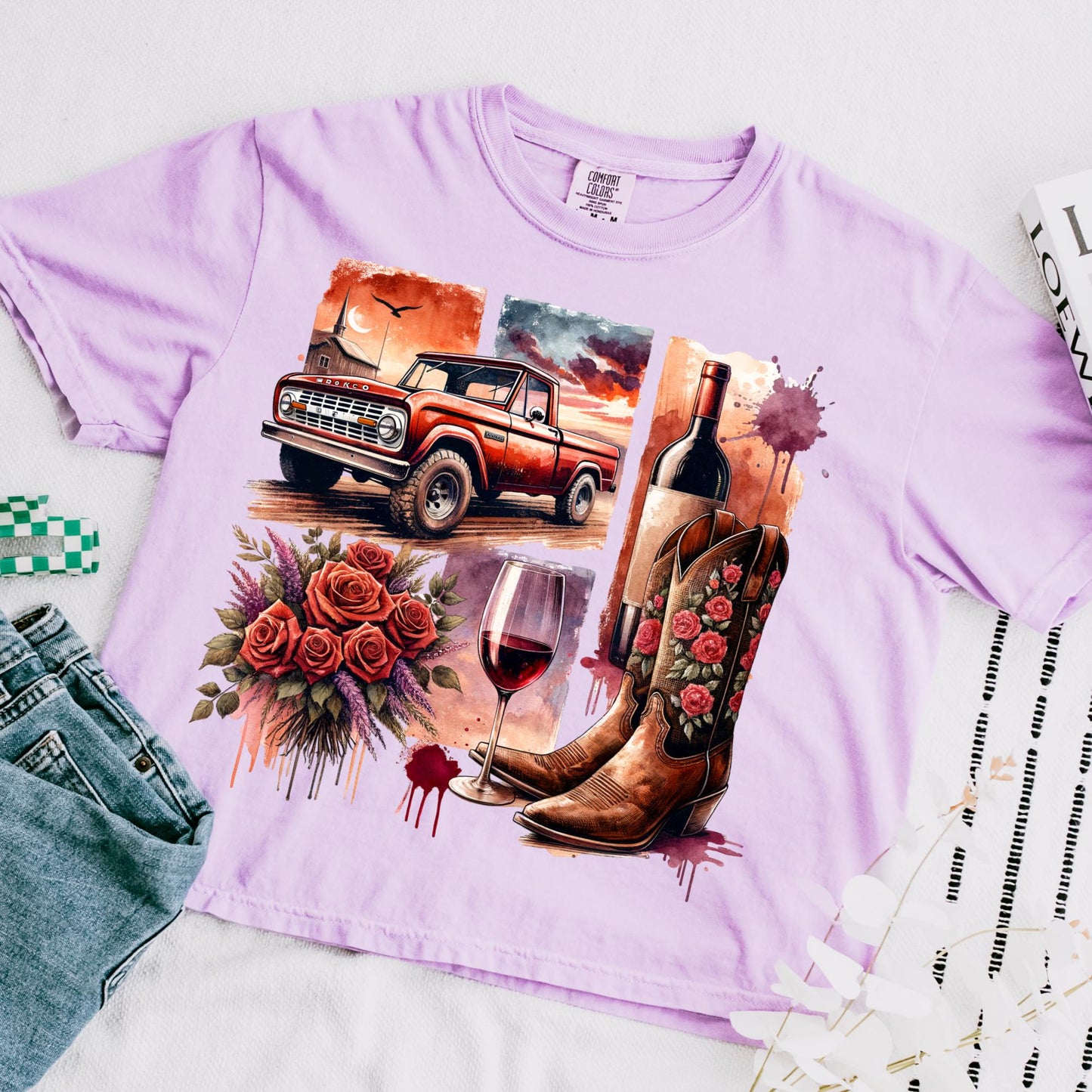 Vintage Western Boxy Crop Top Tee