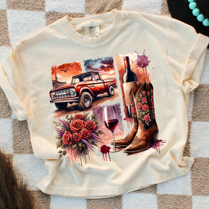 Vintage Western Boxy Crop Top Tee