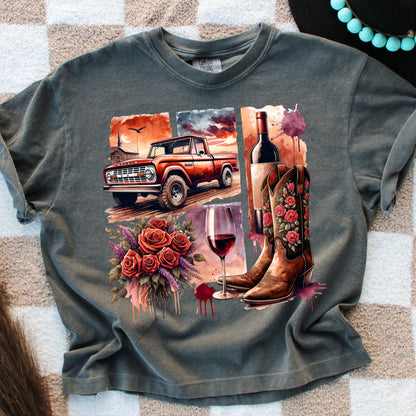 Vintage Western Boxy Crop Top Tee