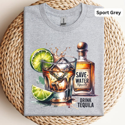 Save Water Drink Tequila Funny Tee