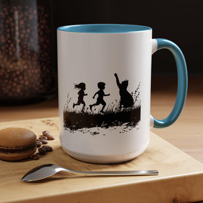 Funny 15oz Coffee Mug Raising Cats & Feral Children