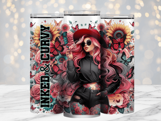 Inked and Curvy 20oz Sublimation Tumbler Wrap - Daydream Design Store - Physical