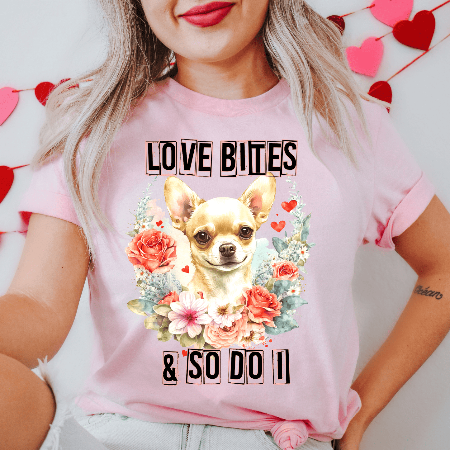 Love Bites Chihuahua Valentines DTF Transfer - Daydream Design Store - Physical
