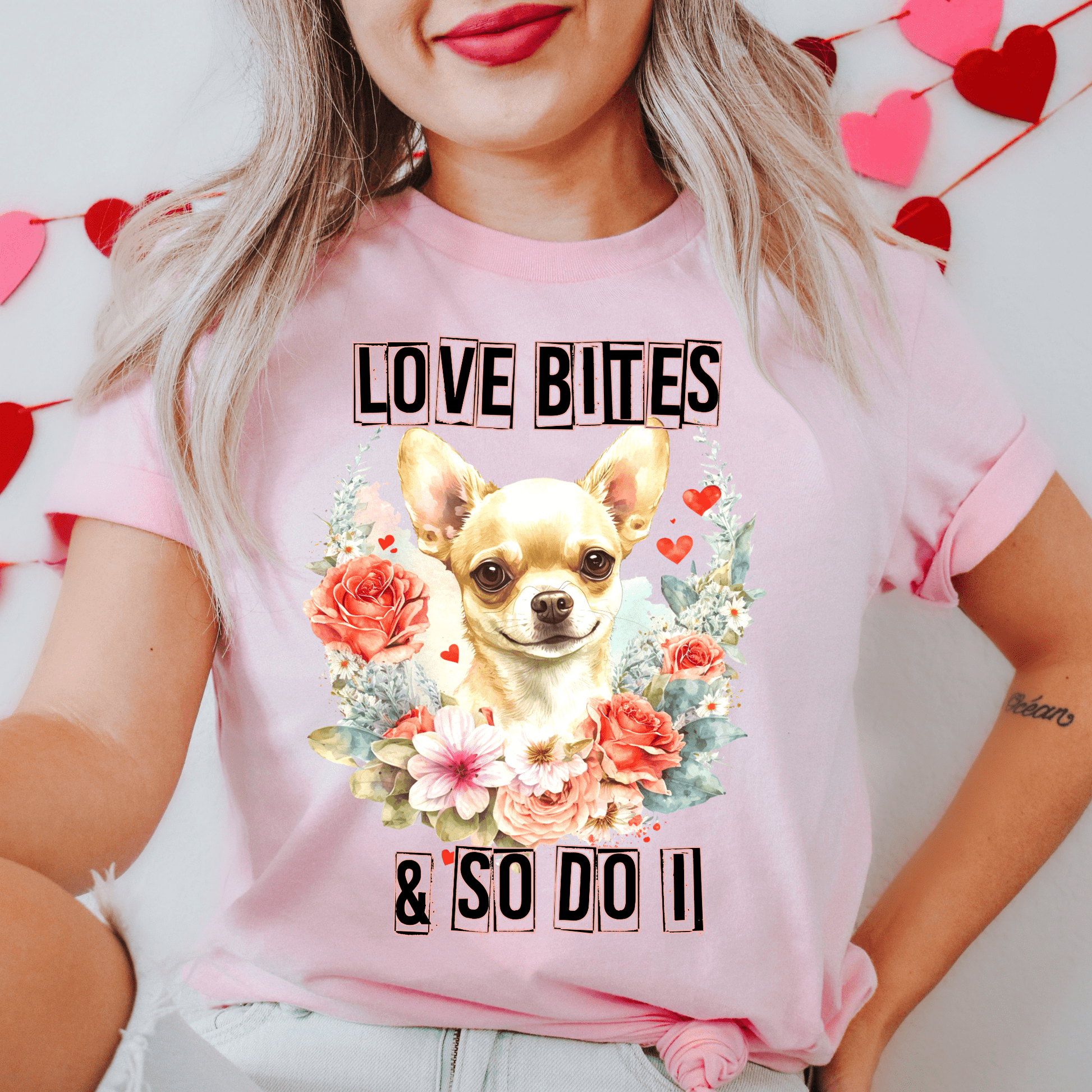 Love Bites Chihuahua Valentines DTF Transfer - Daydream Design Store - Physical