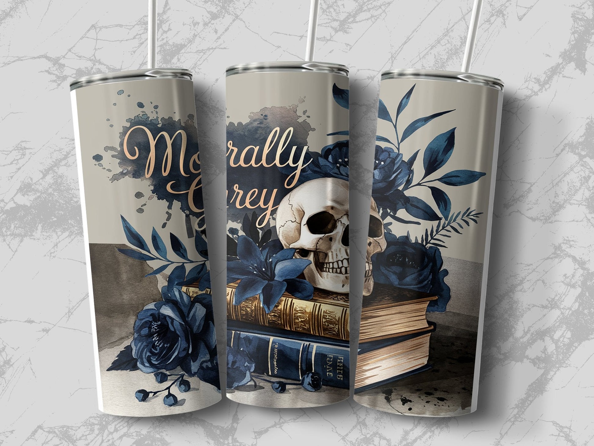 Morally Grey Romantasy 20oz Sublimation Tumbler Wrap - Daydream Design Store - Physical
