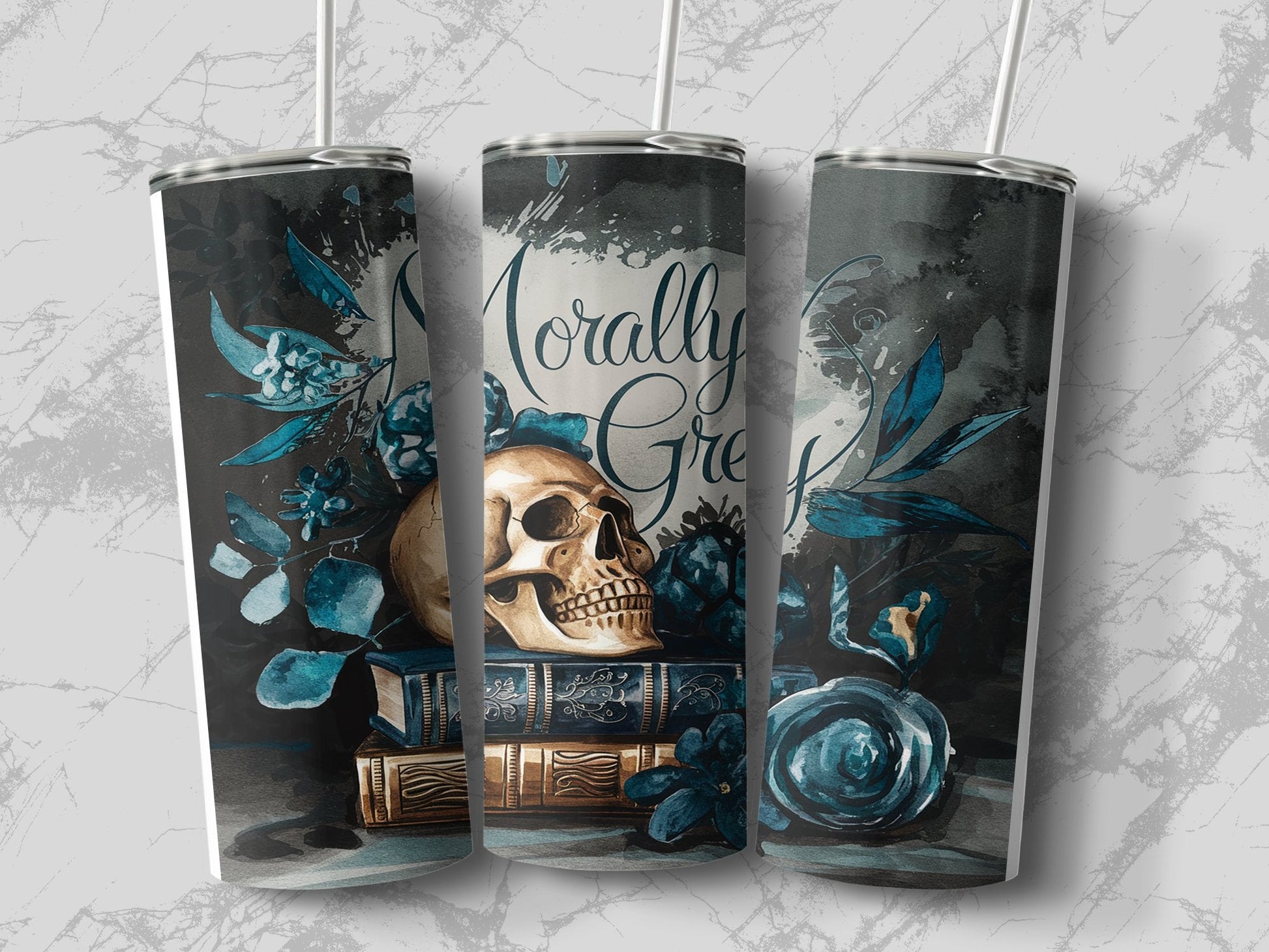 Morally Grey Romantasy 20oz Sublimation Tumbler Wrap - Daydream Design Store - Physical