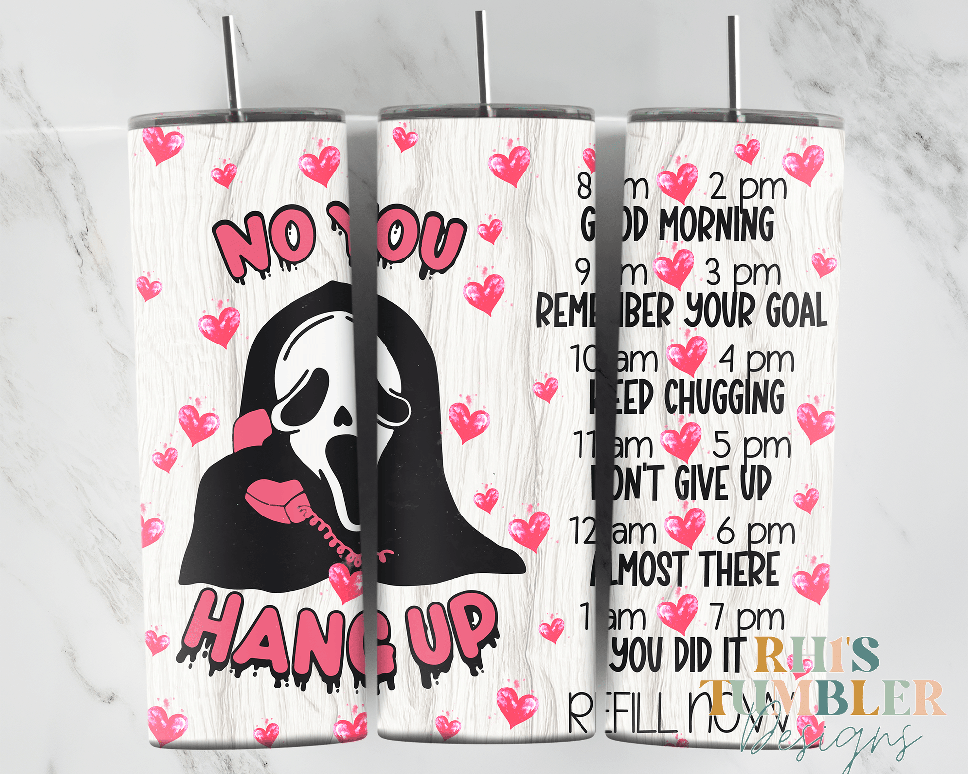 No You Hang Up Water Tracking 20oz Sublimation Tumbler Wrap - Daydream Design Store - Physical