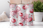 Pink Bows Cherry Coquette 20oz Sublimation Tumbler Wrap - Daydream Design Store - Physical