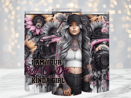 Ride or Die Kinda Girl 20oz Sublimation Tumbler Wrap - Daydream Design Store - Physical