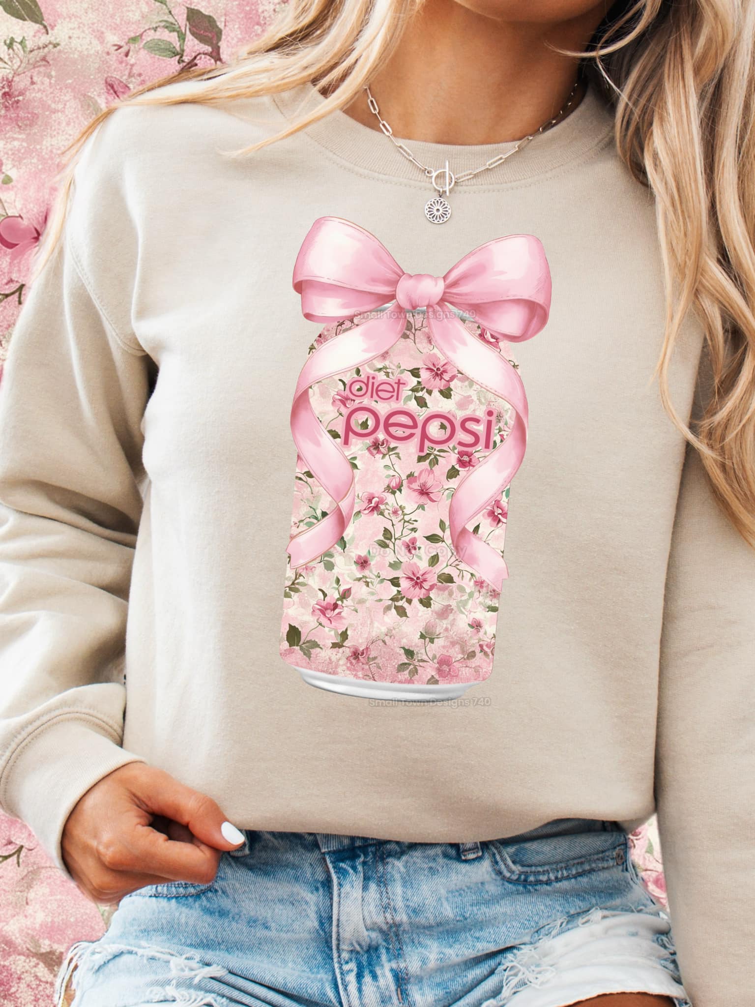 Soft Drink Pink Bow DTF Transfer - Daydream Design Store - Physical