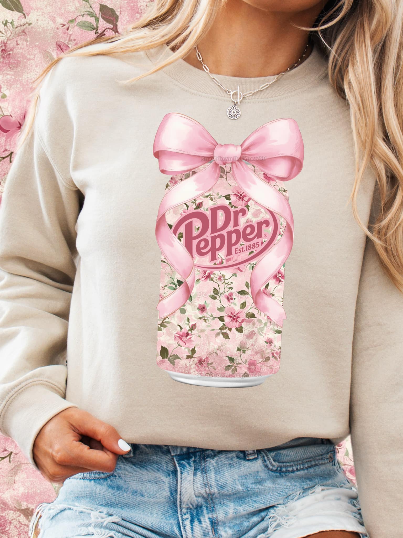 Soft Drink Pink Bow DTF Transfer - Daydream Design Store - Physical