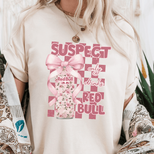 Suspect Trend Pink Coquette Bow Soda T-shirt - Sand - Daydream Design Store - Physical