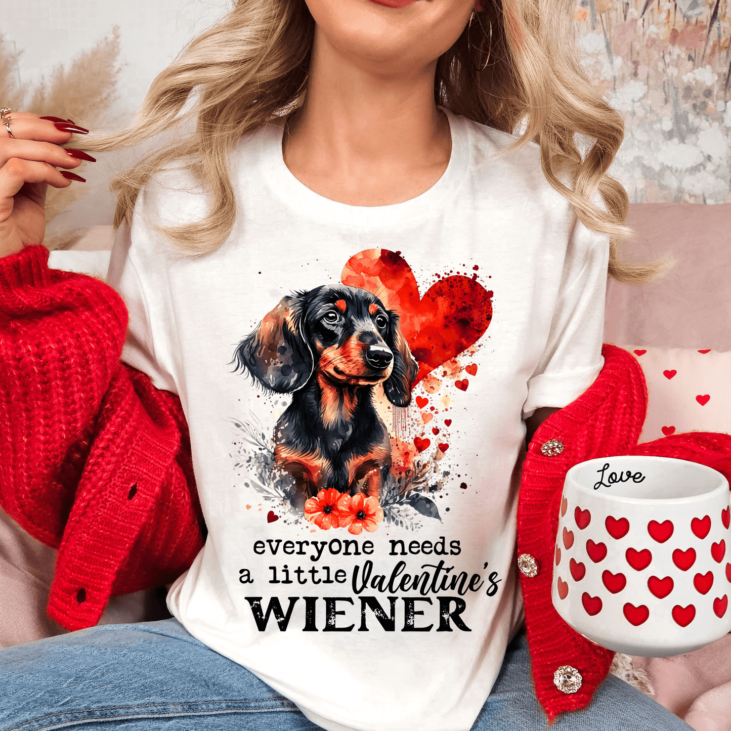 Valentine Weiner Dachshund DTF Transfer - Daydream Design Store - Physical